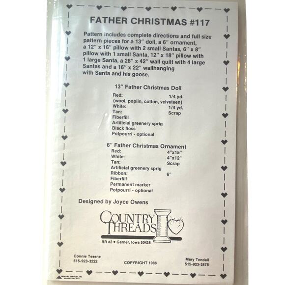 Country Threads 117 Father Christmas Pattern Holiday Home Decor Versatile - Picture 4 of 5